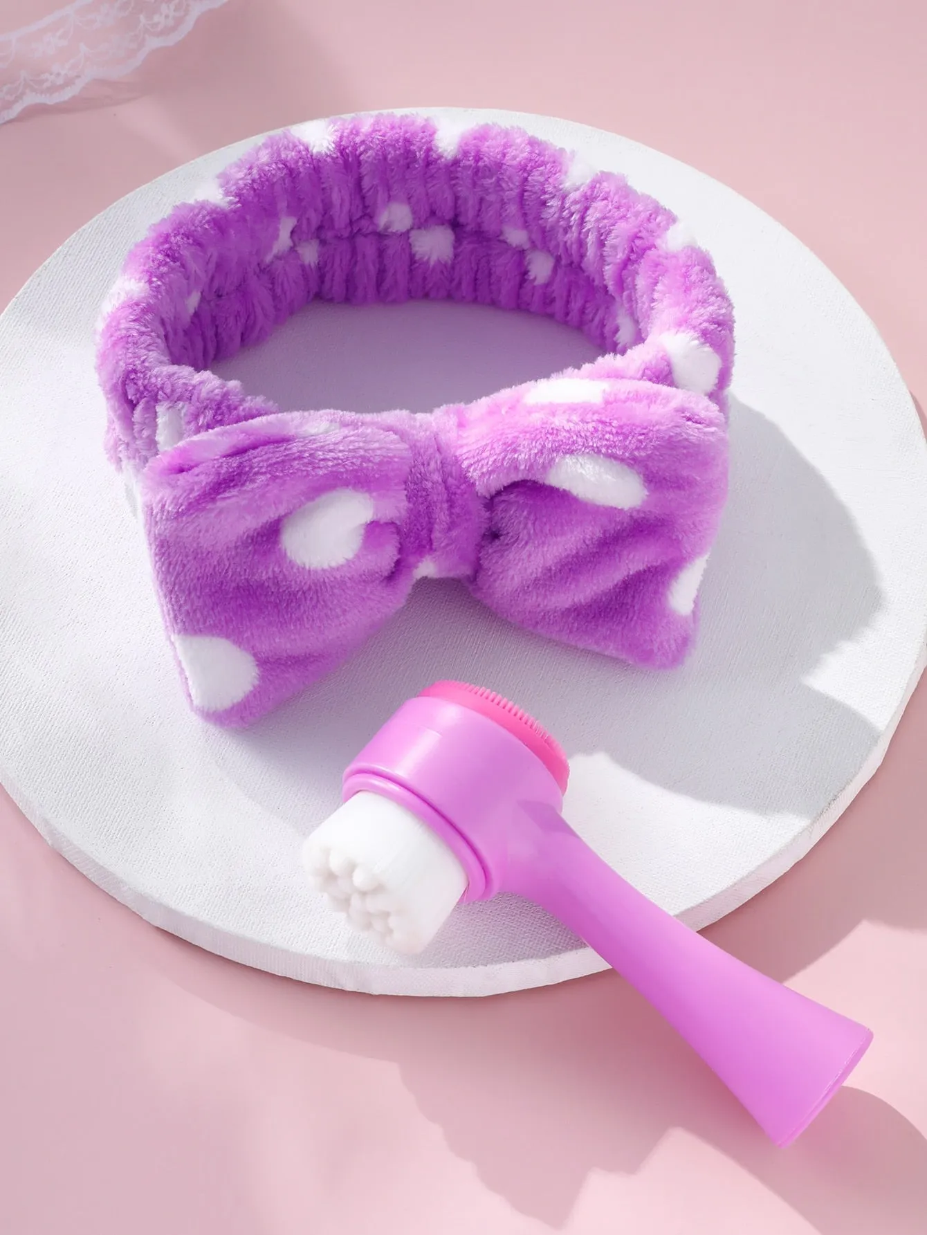 1pc Facial Cleansing Brush & 1pc Headband