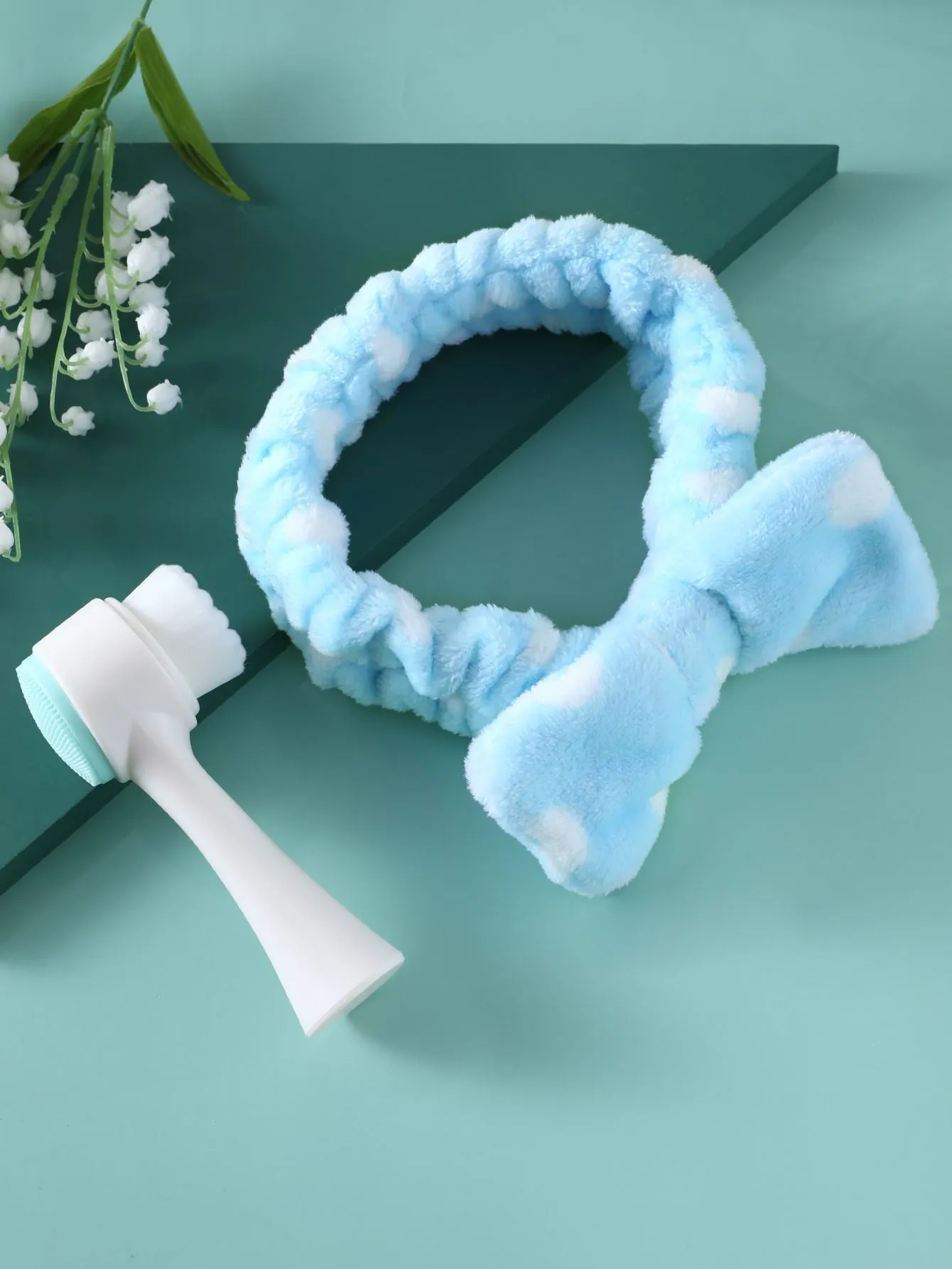 1pc Facial Cleansing Brush & 1pc Headband