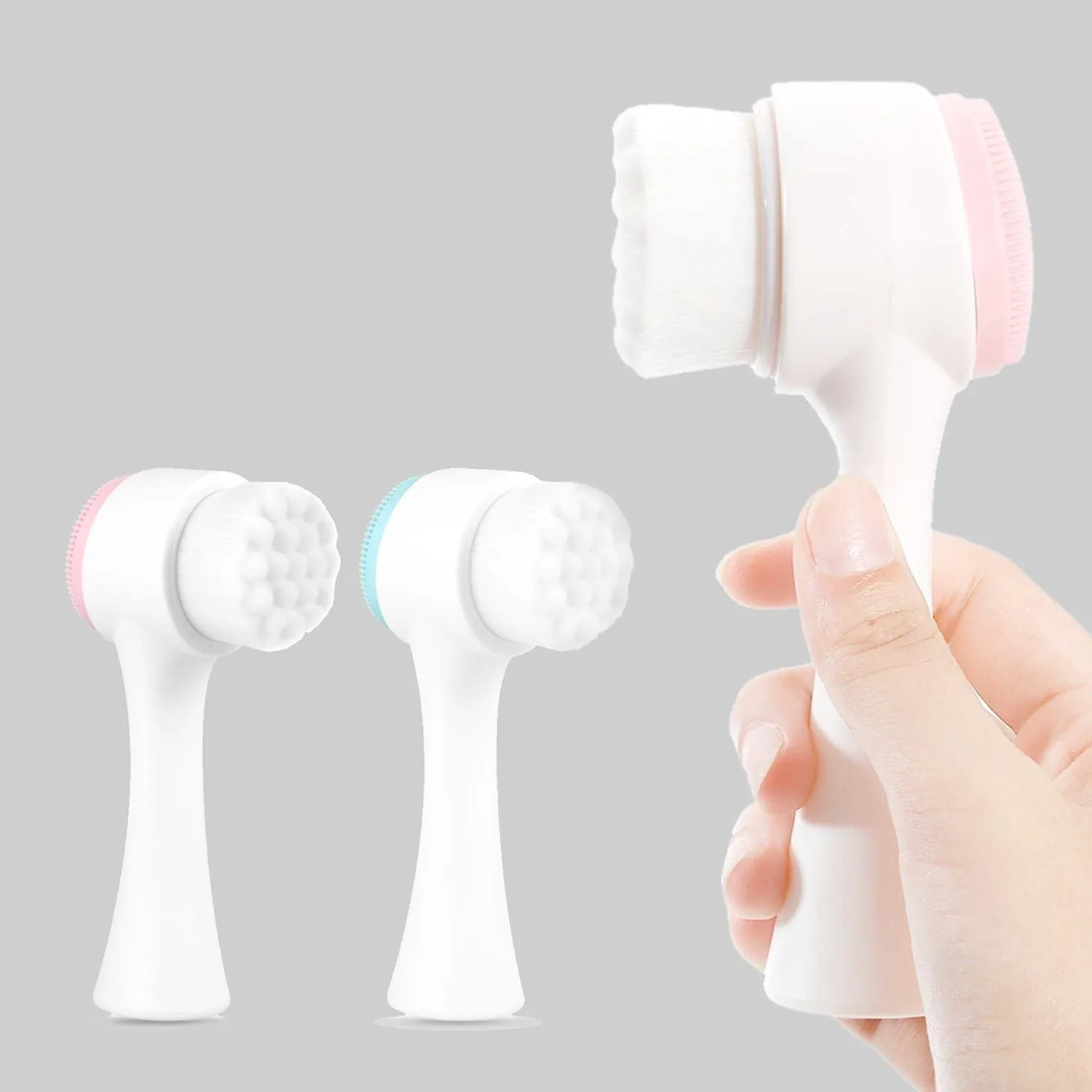 2-Pack: Dual Face Manual Facial Brush For Pore Cleansing And Exfoliating