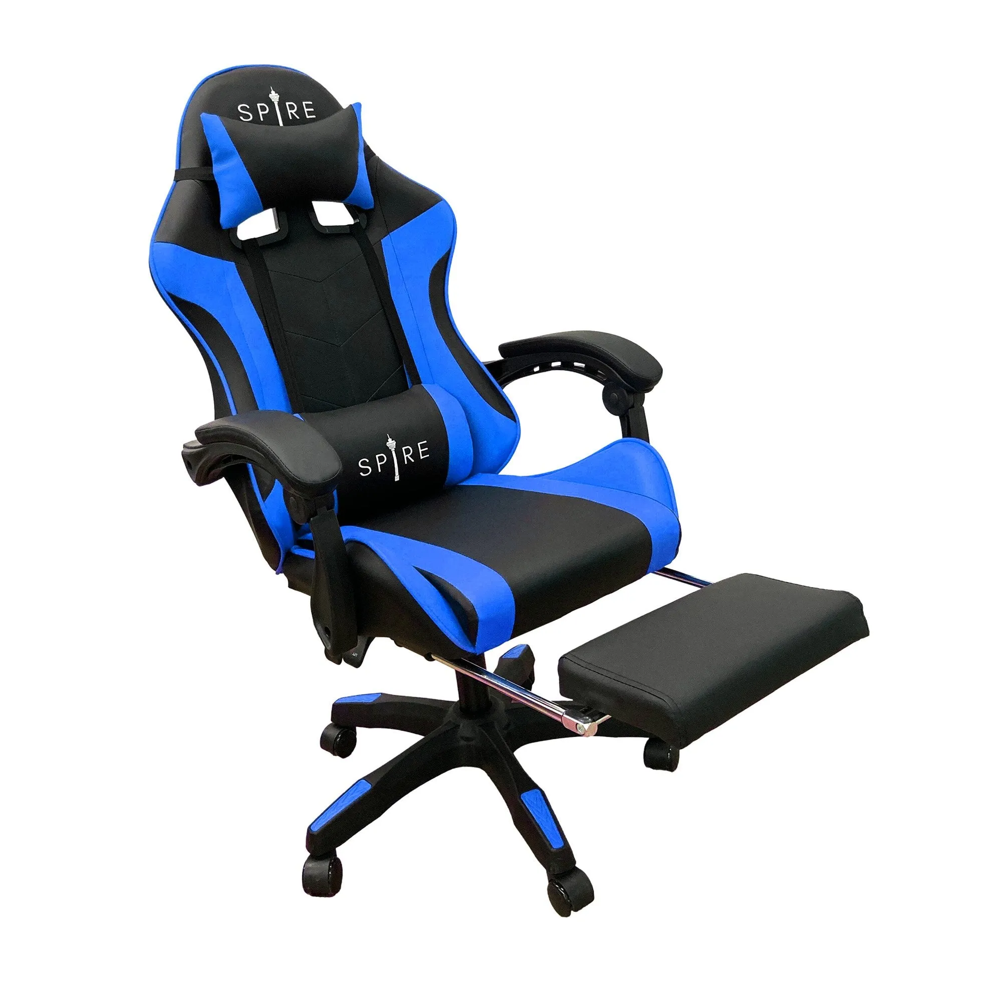 Adjustable Reclining Gaming/Office Chair with Armrests, Footrest - Intex Spire Zinc