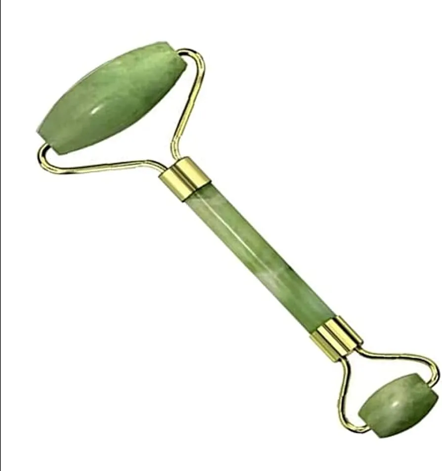 Anti-Aging Natural Stone Jade Roller with Noiseless Double Heads for Face Massage Skin Slimming Relaxation Beauty Health Skincare