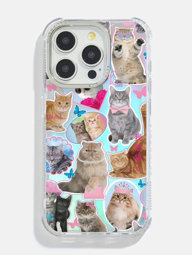 Cat Sticker Holo Foil Shock iPhone Case