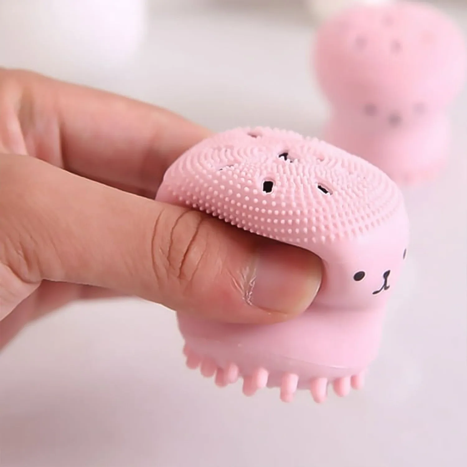 Cute Octopus Shape Silicone Face Scrubber Massager (1 Pc)