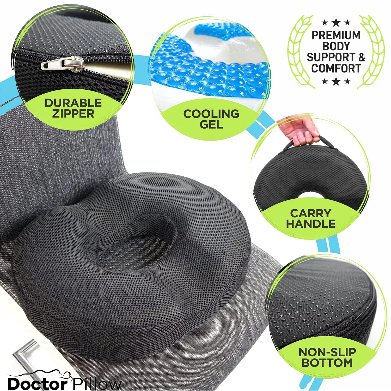 Dr Pillow Anbocare Orthopedic Donut Seat Cushion