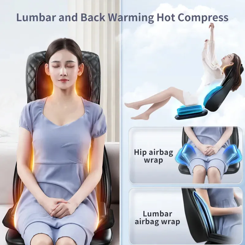 Electric Full Body Massage Cushion I Air Compress Heat Shiatsu Tapping Deep Kneading Vibration Back Massager Model MR1289