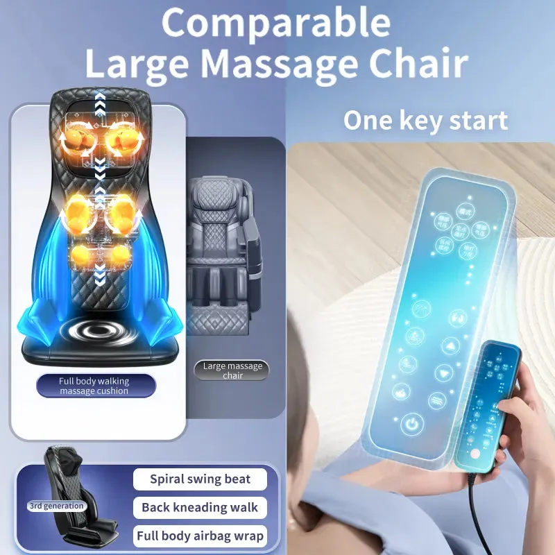 Electric Full Body Massage Cushion I Air Compress Heat Shiatsu Tapping Deep Kneading Vibration Back Massager Model MR1289