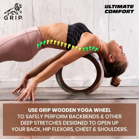 Grip Wooden Yoga Wheel-A Perfect Prop For Any Level Of Yoga Enthusiast