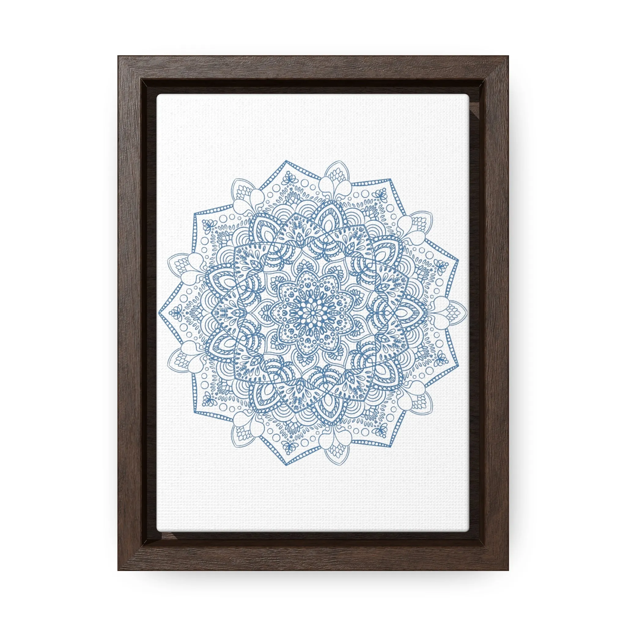 Handmade Mandala Art - Steel Blue - Gallery Canvas Wraps