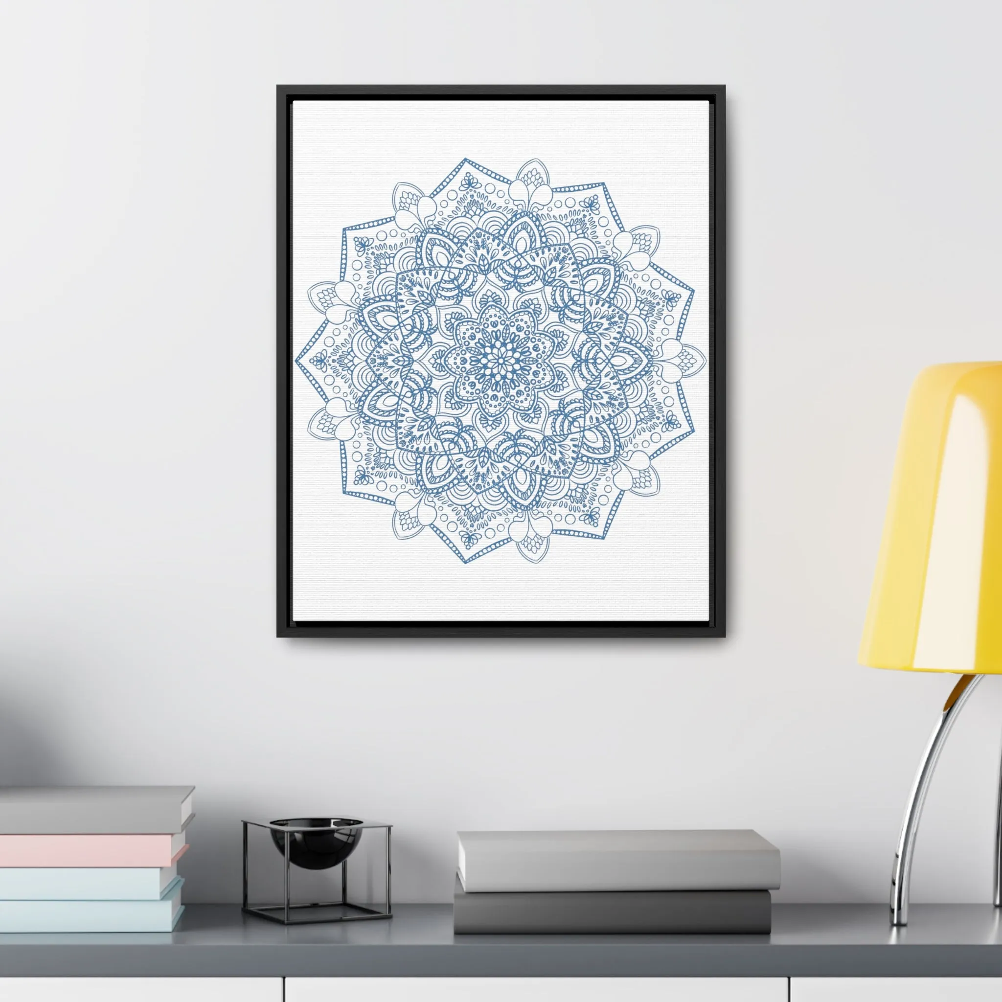 Handmade Mandala Art - Steel Blue - Gallery Canvas Wraps