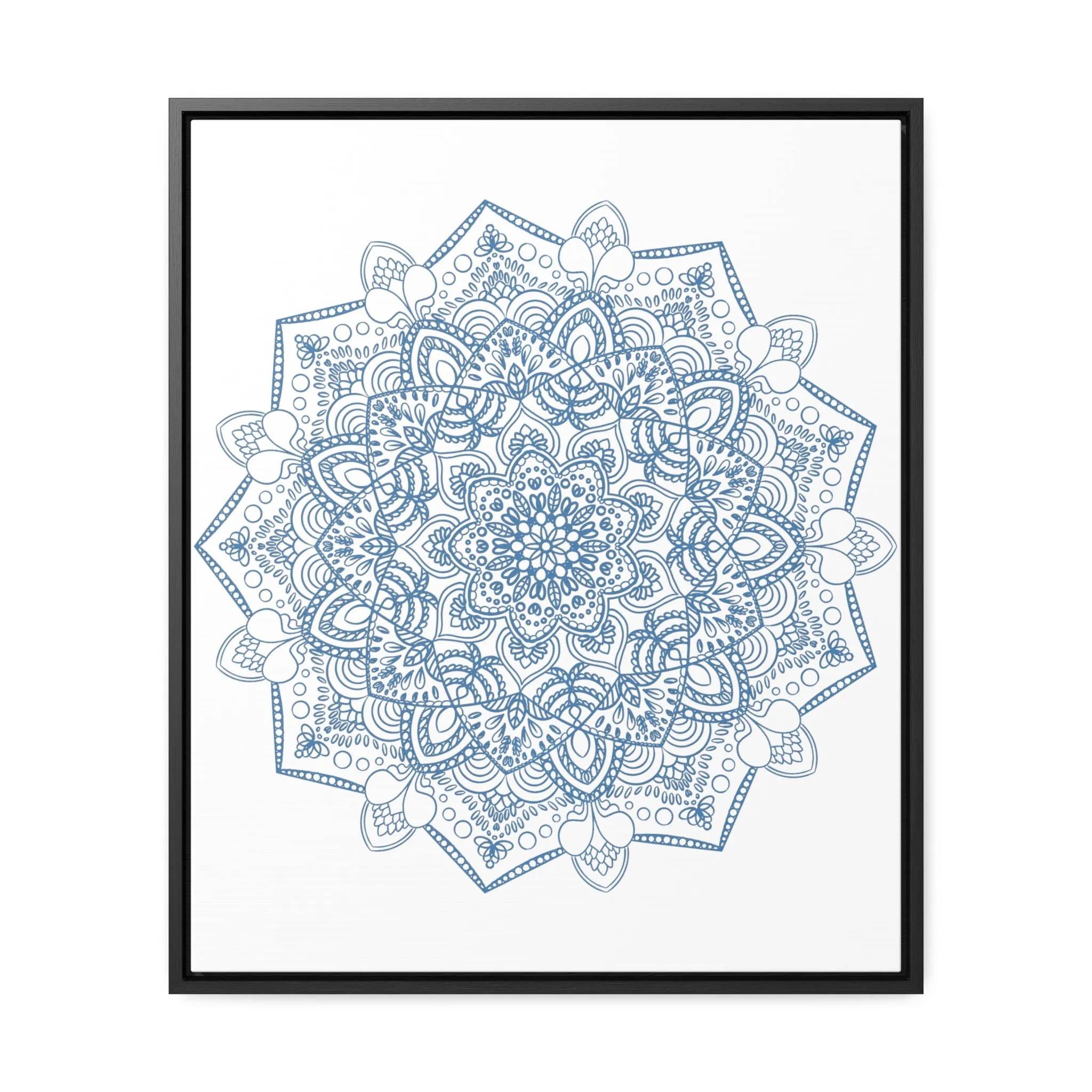 Handmade Mandala Art - Steel Blue - Gallery Canvas Wraps