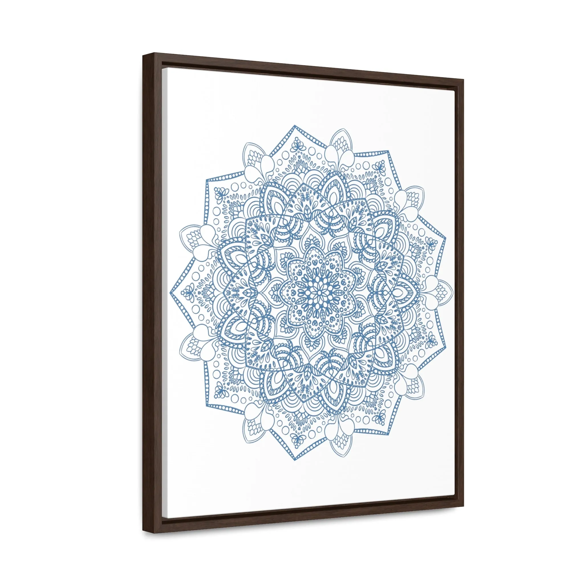 Handmade Mandala Art - Steel Blue - Gallery Canvas Wraps