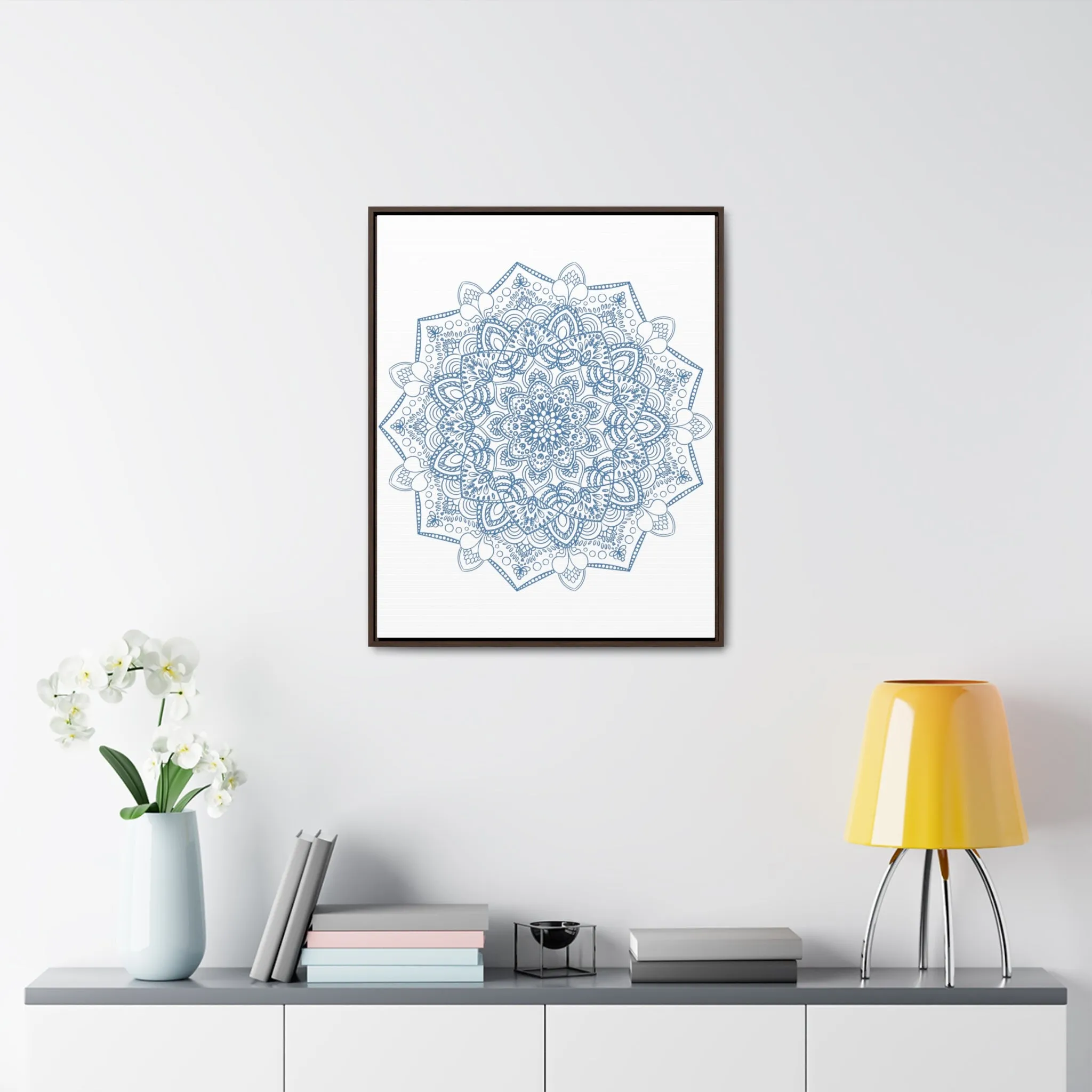 Handmade Mandala Art - Steel Blue - Gallery Canvas Wraps