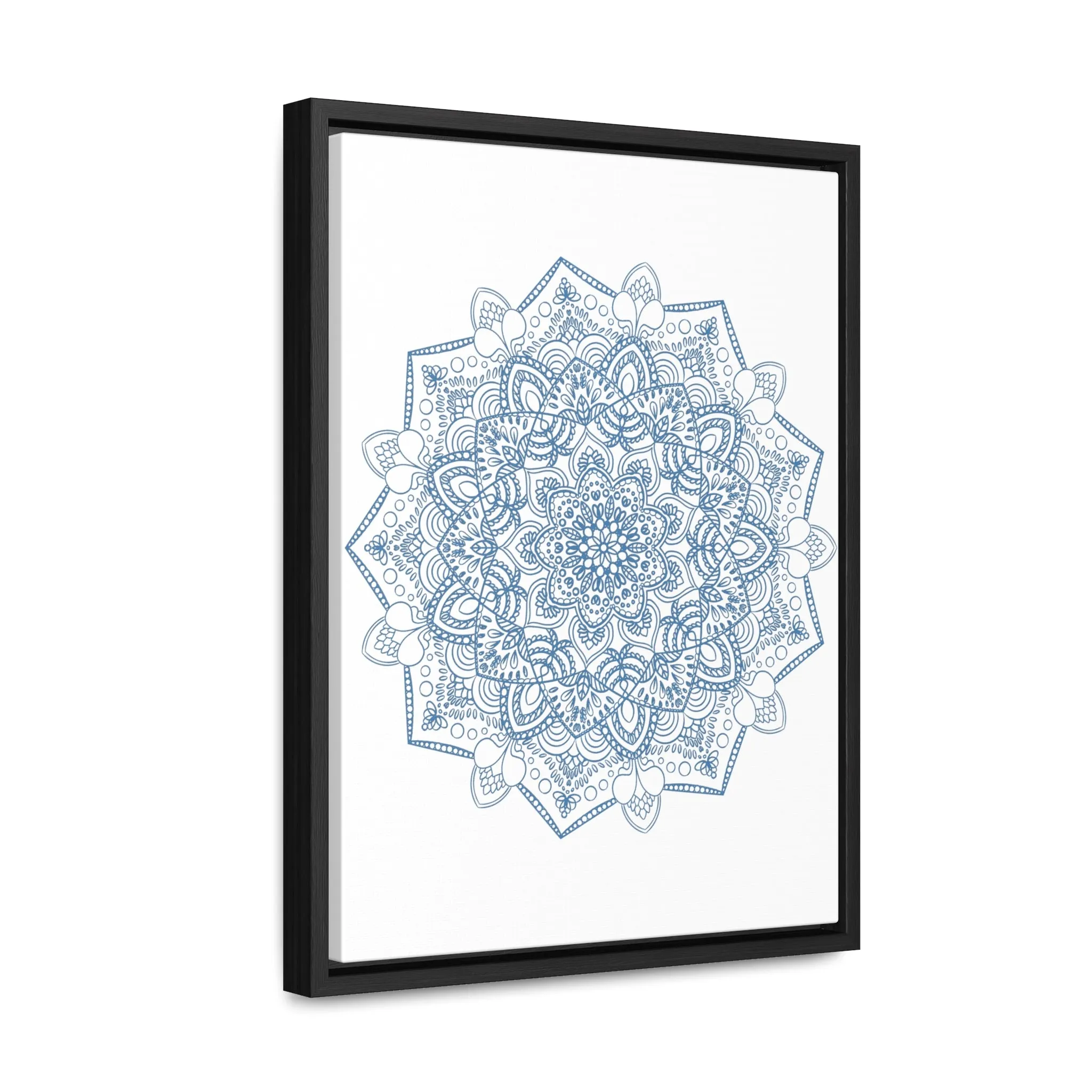 Handmade Mandala Art - Steel Blue - Gallery Canvas Wraps