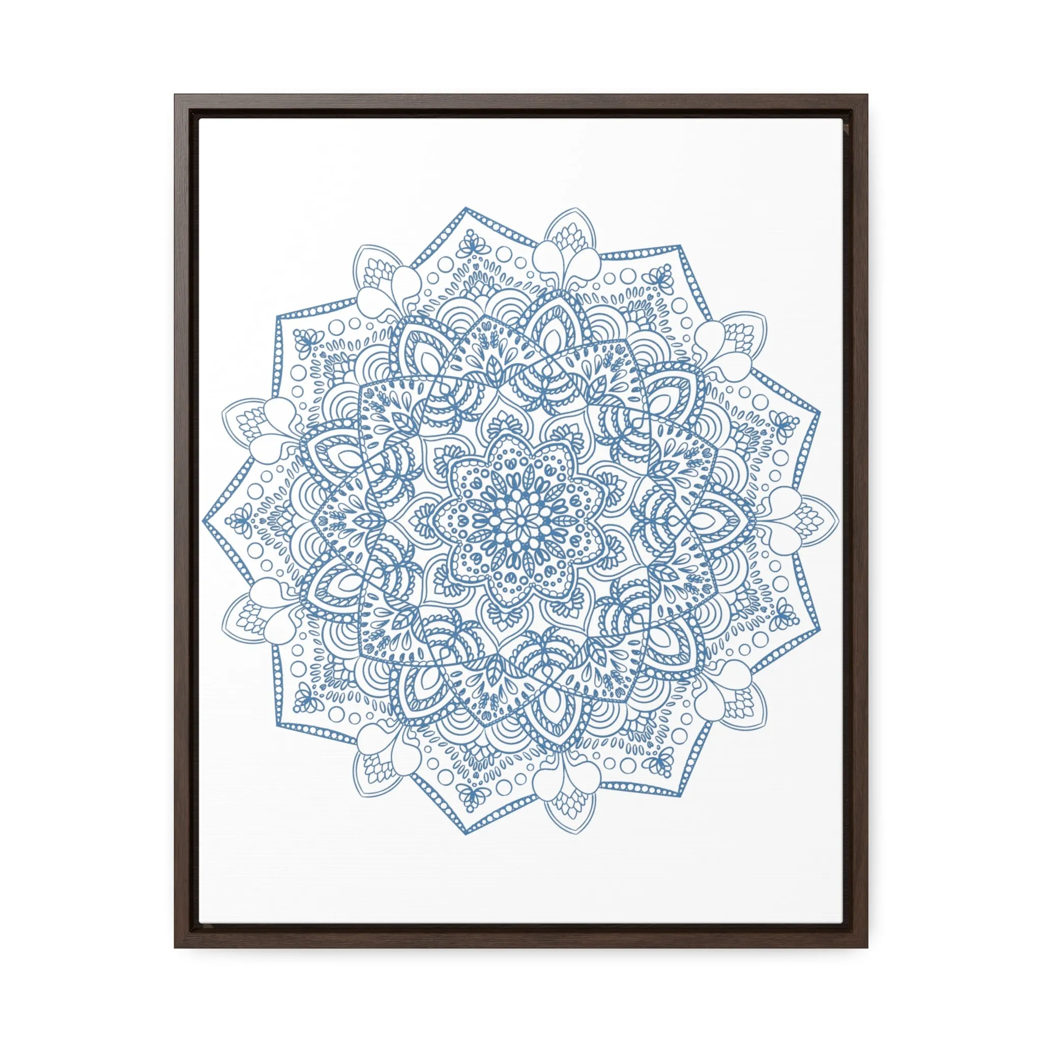 Handmade Mandala Art - Steel Blue - Gallery Canvas Wraps