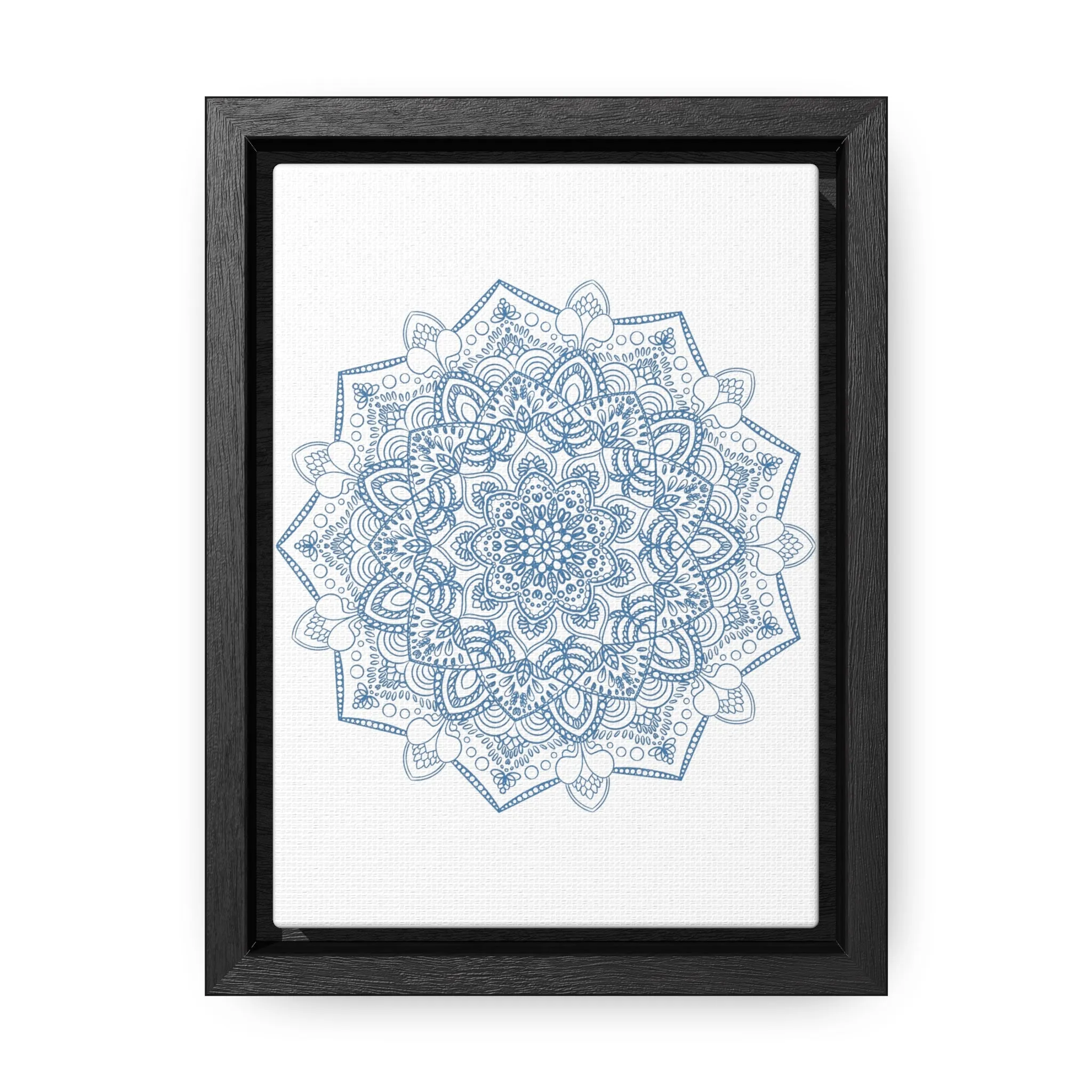 Handmade Mandala Art - Steel Blue - Gallery Canvas Wraps