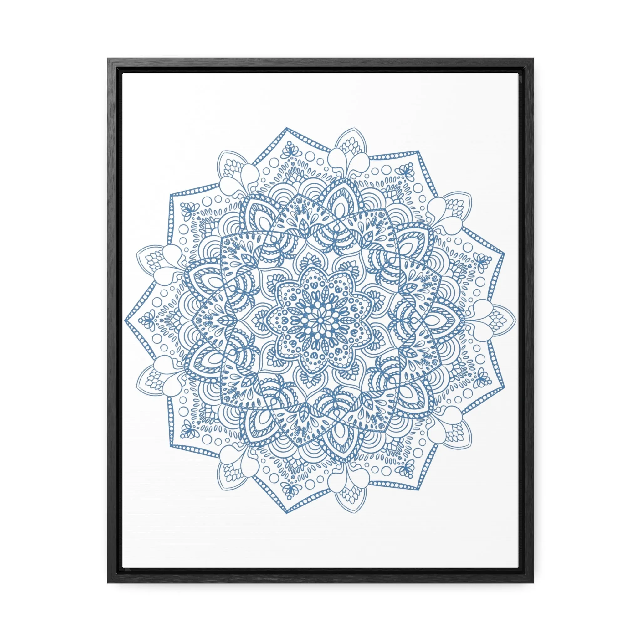 Handmade Mandala Art - Steel Blue - Gallery Canvas Wraps