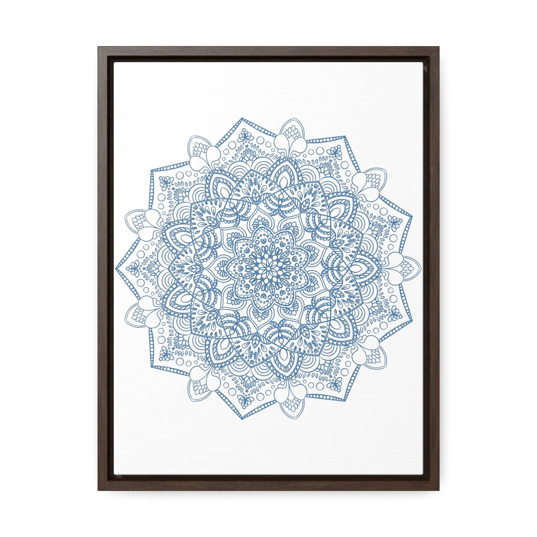 Handmade Mandala Art - Steel Blue - Gallery Canvas Wraps