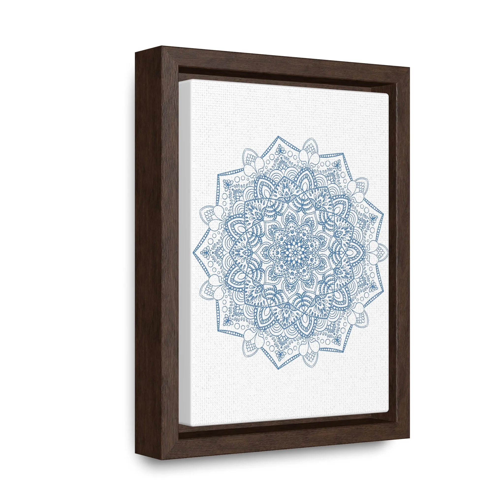 Handmade Mandala Art - Steel Blue - Gallery Canvas Wraps