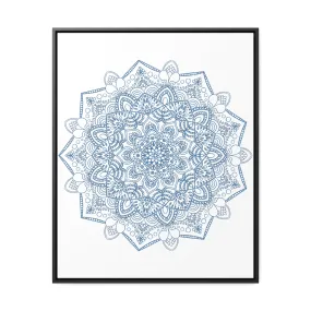 Handmade Mandala Art - Steel Blue - Gallery Canvas Wraps