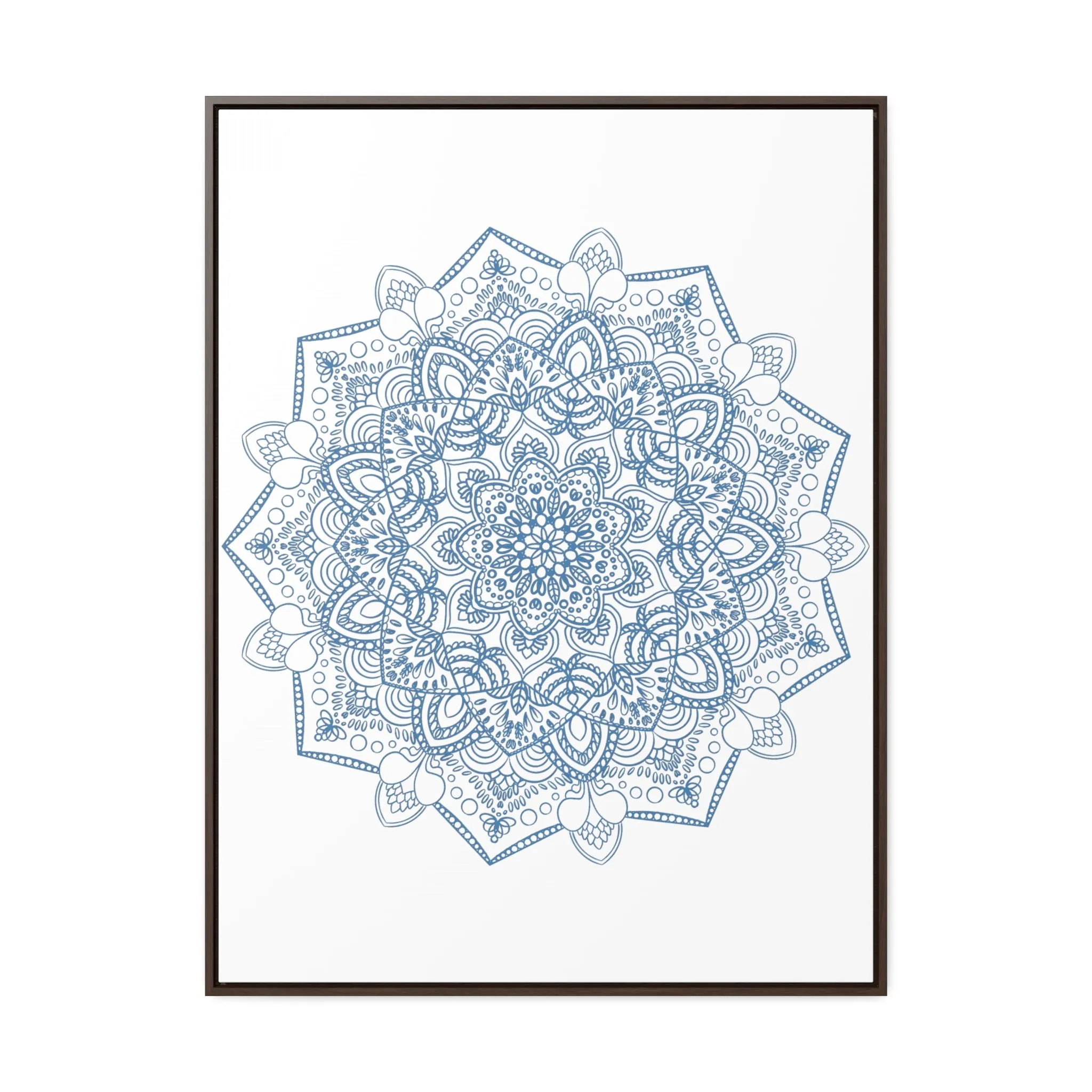 Handmade Mandala Art - Steel Blue - Gallery Canvas Wraps