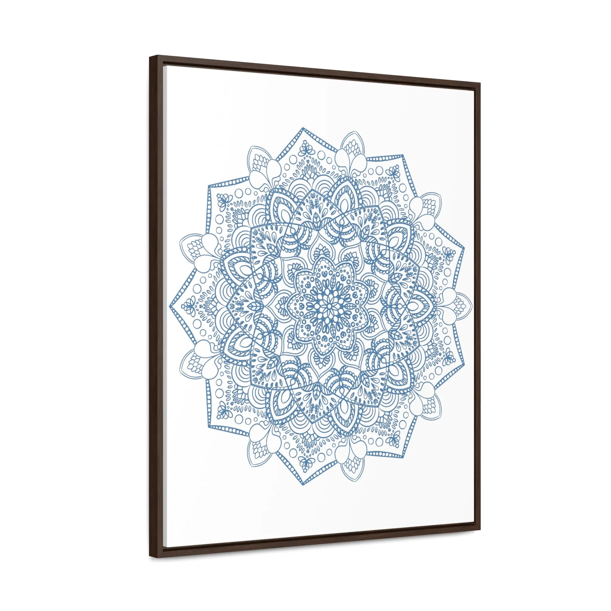 Handmade Mandala Art - Steel Blue - Gallery Canvas Wraps