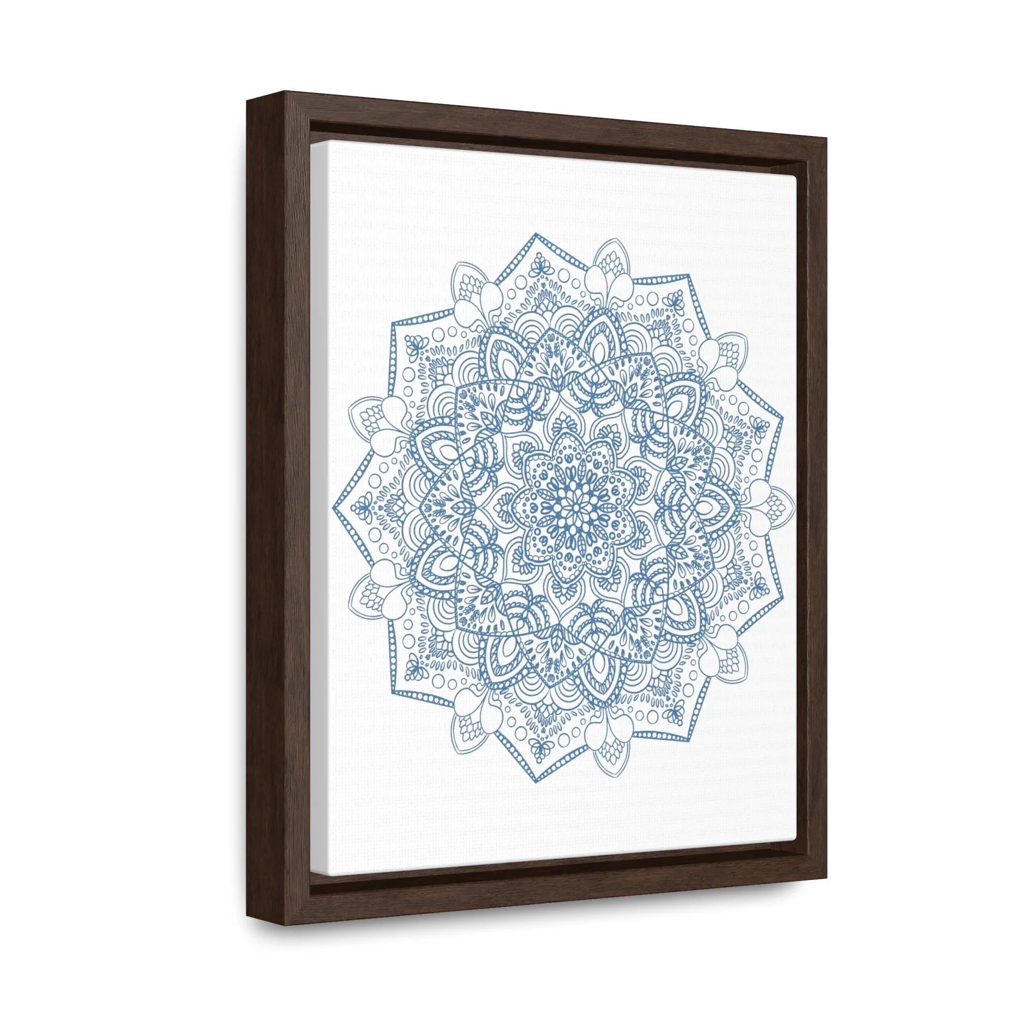 Handmade Mandala Art - Steel Blue - Gallery Canvas Wraps