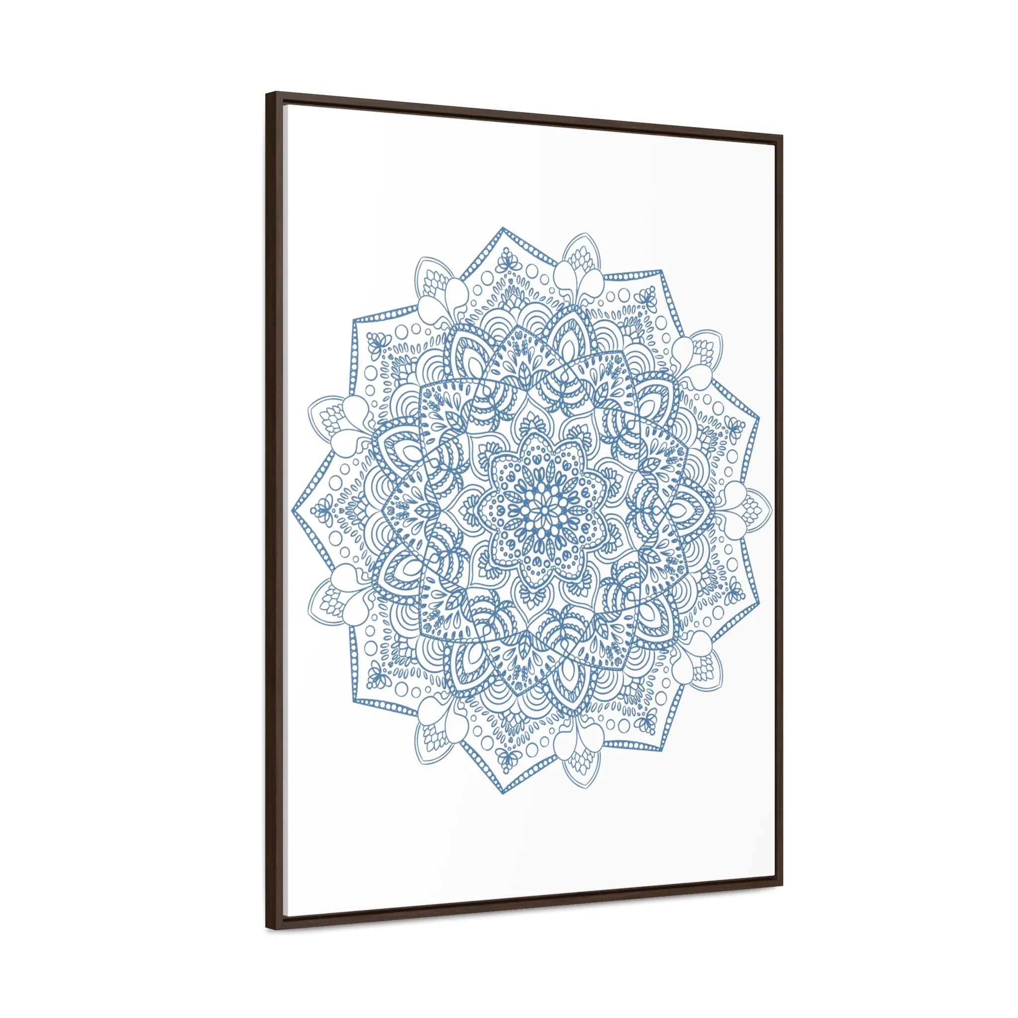 Handmade Mandala Art - Steel Blue - Gallery Canvas Wraps