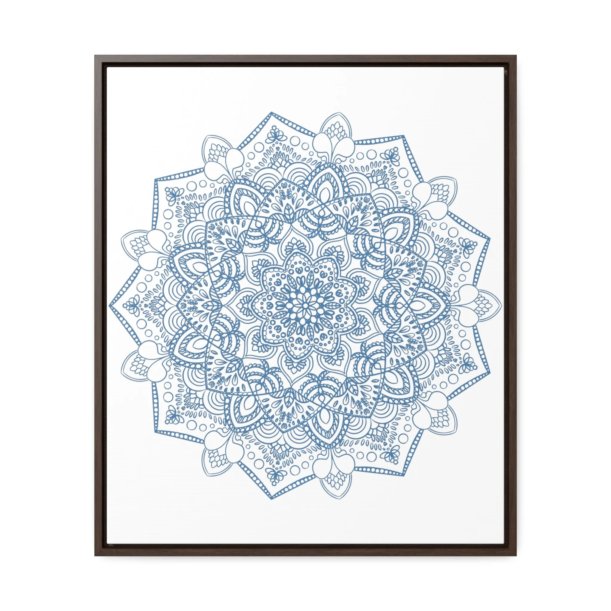 Handmade Mandala Art - Steel Blue - Gallery Canvas Wraps