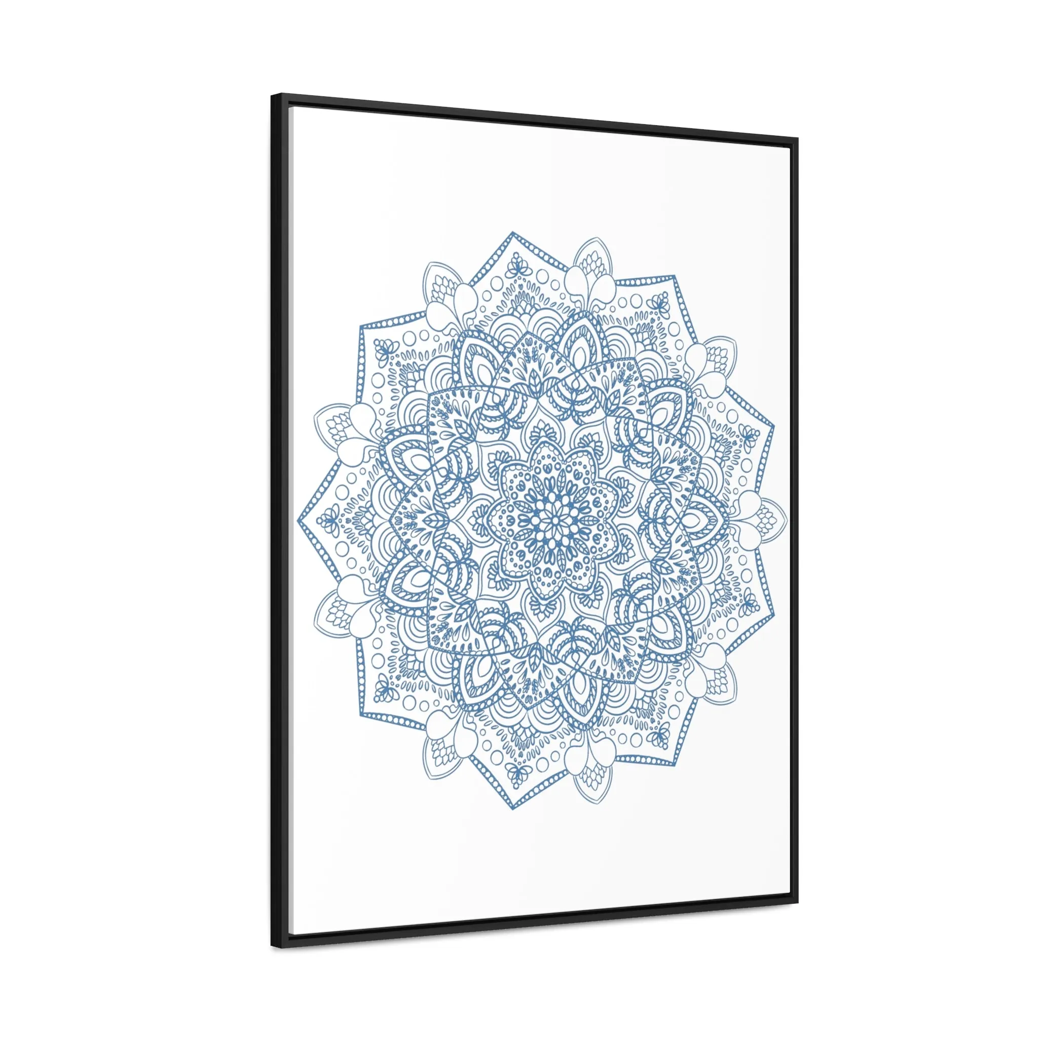 Handmade Mandala Art - Steel Blue - Gallery Canvas Wraps