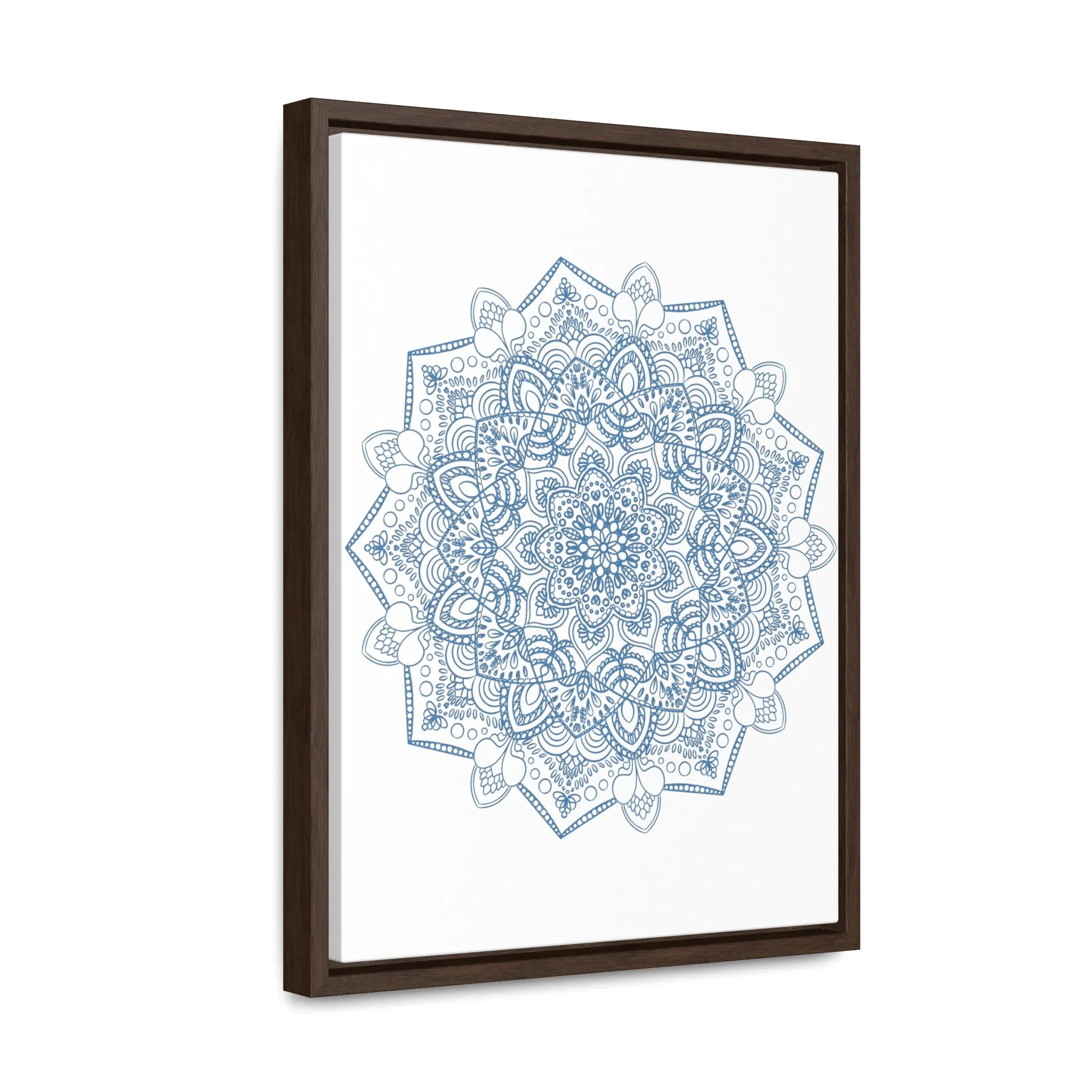 Handmade Mandala Art - Steel Blue - Gallery Canvas Wraps