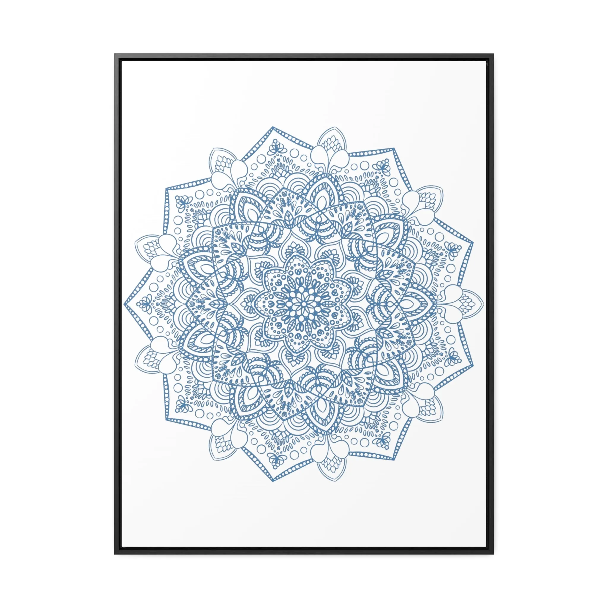 Handmade Mandala Art - Steel Blue - Gallery Canvas Wraps