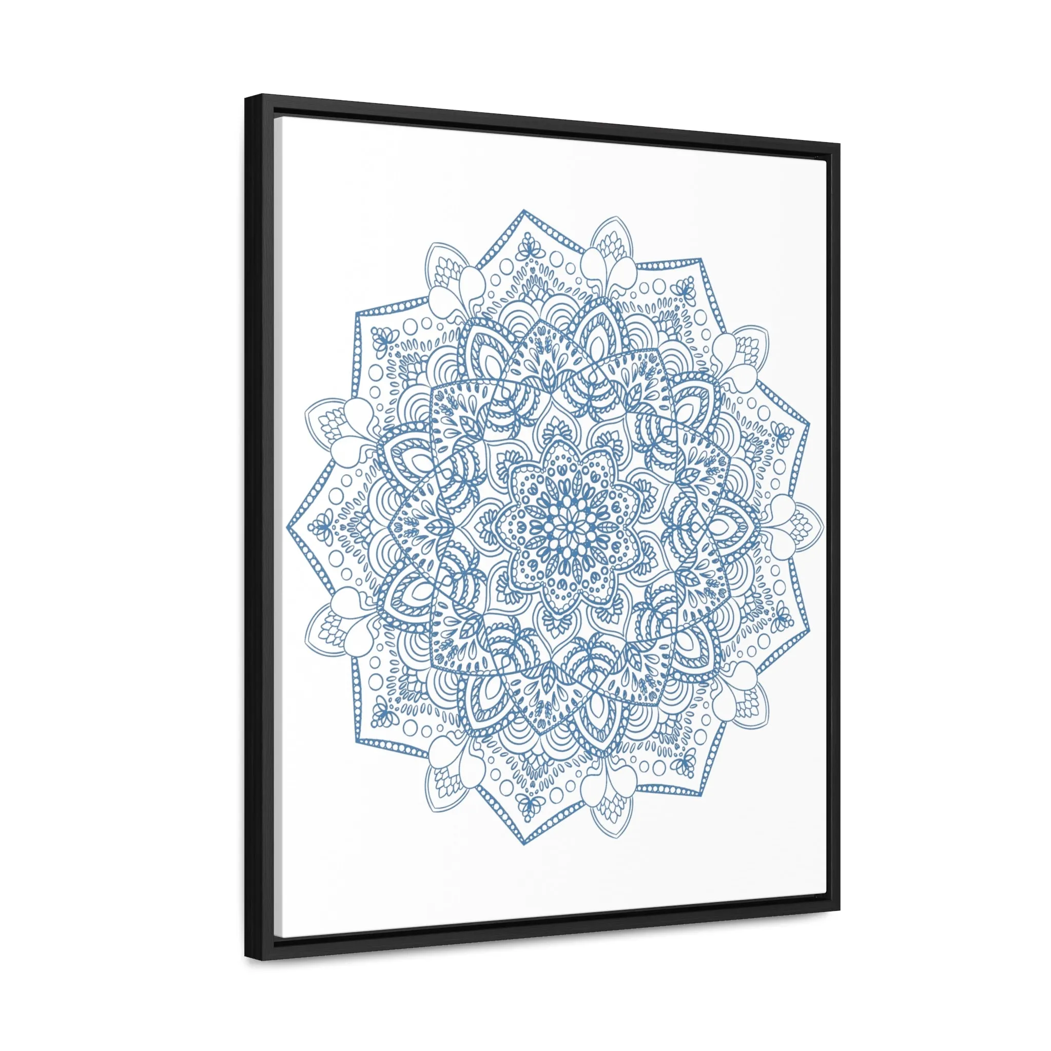 Handmade Mandala Art - Steel Blue - Gallery Canvas Wraps