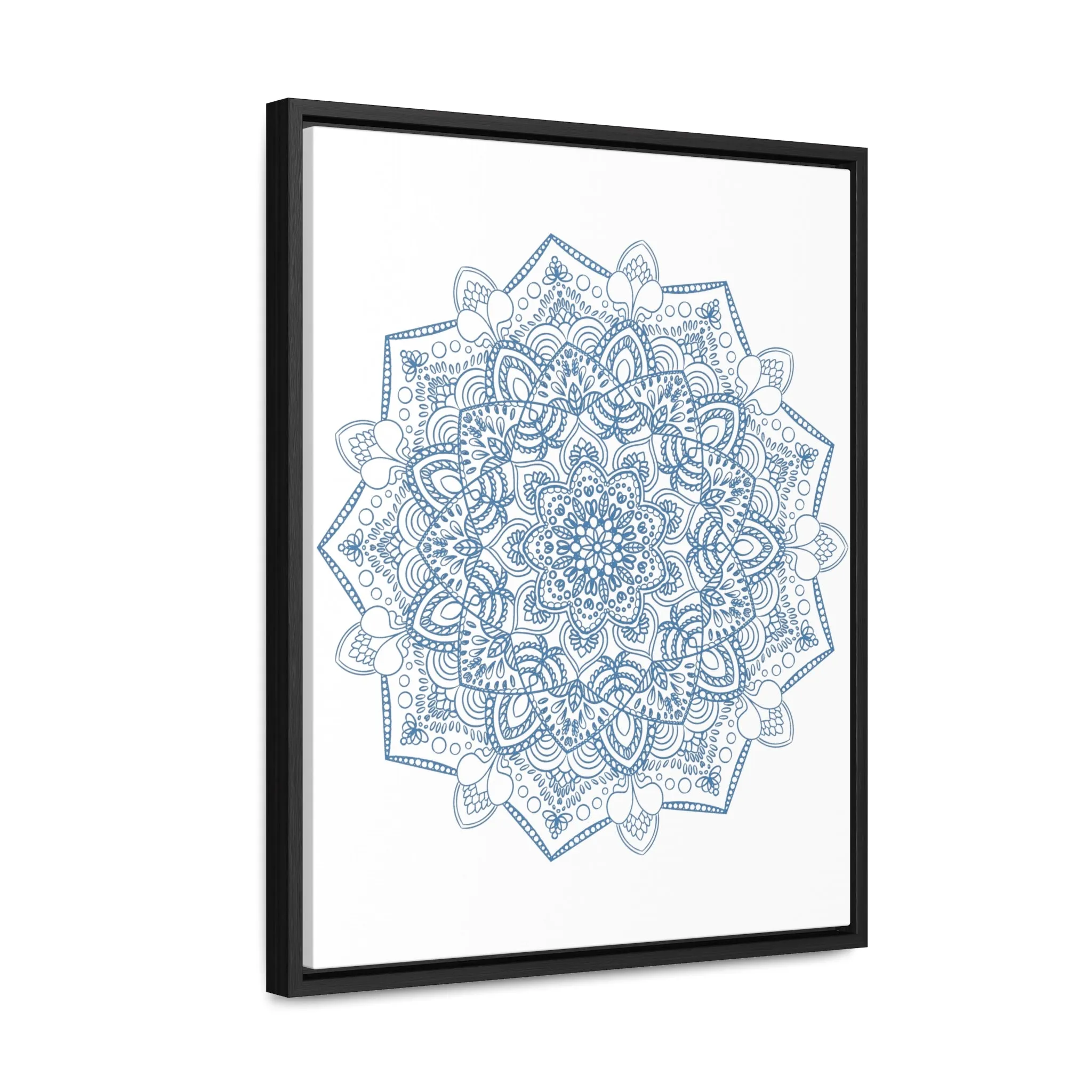 Handmade Mandala Art - Steel Blue - Gallery Canvas Wraps