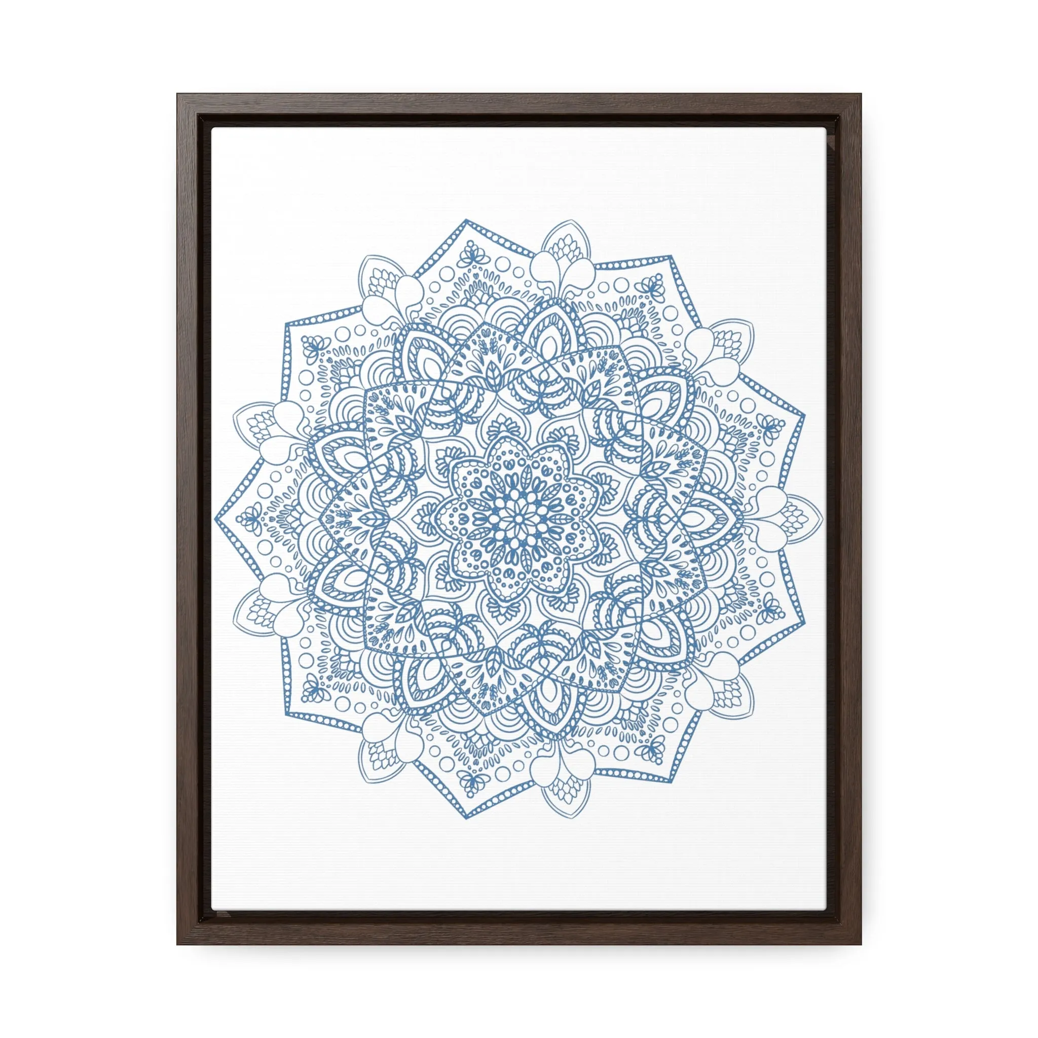 Handmade Mandala Art - Steel Blue - Gallery Canvas Wraps