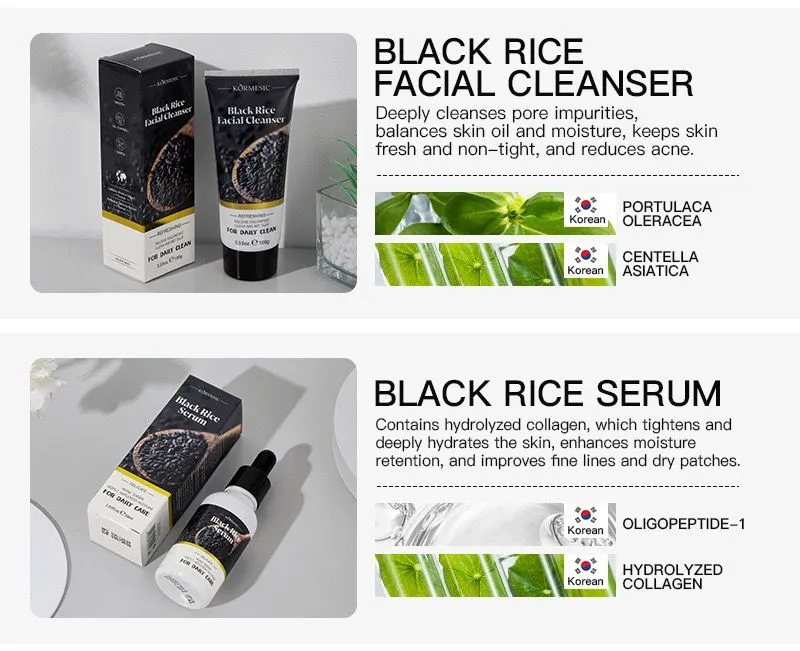 KORMESIC refreshing and natural skin care moisturizing black rice series