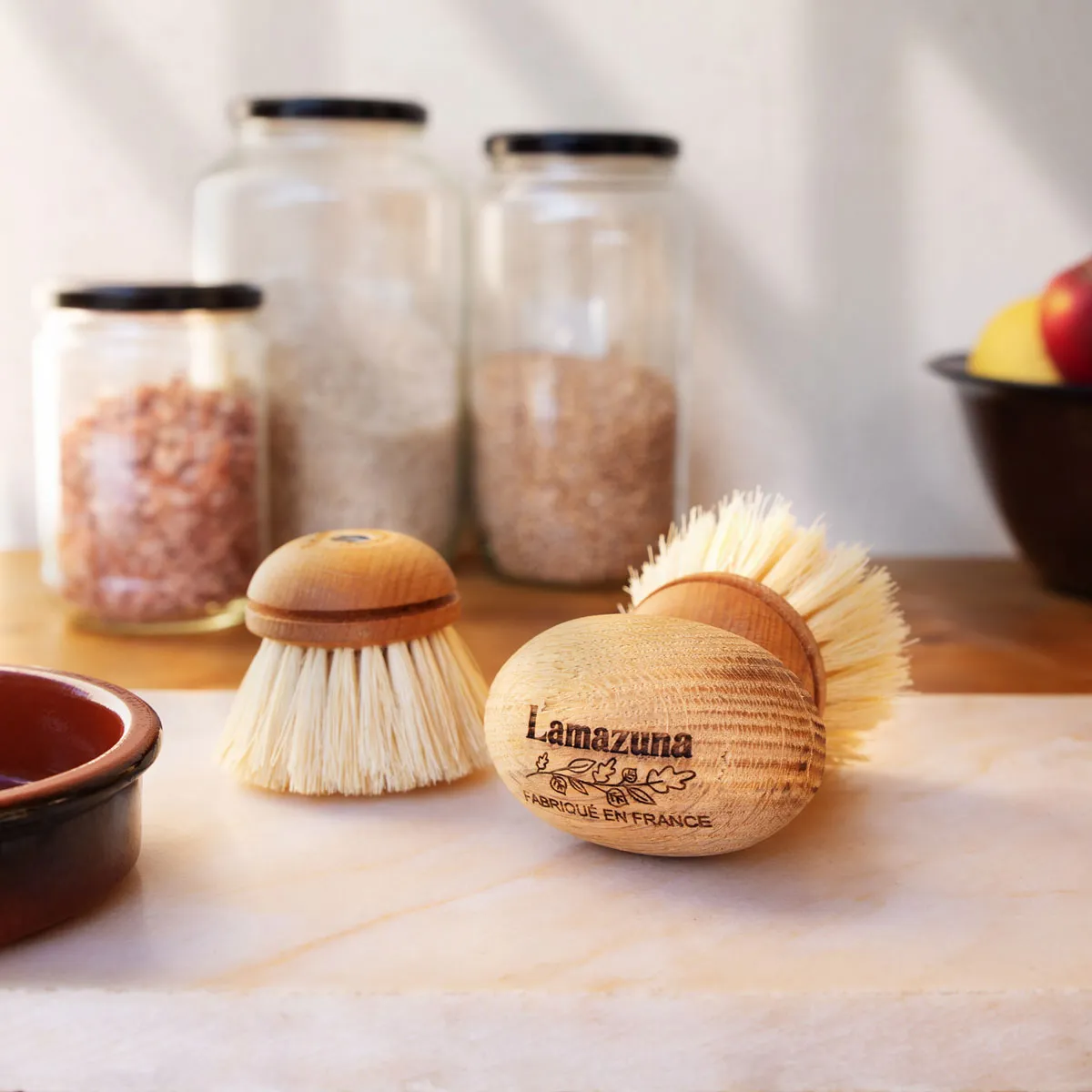 Lamazuna Replaceable Head Wooden Dish Brush