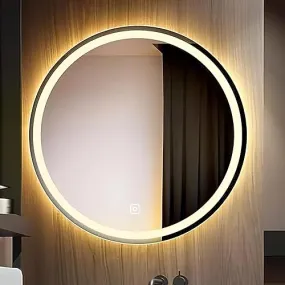 LED Bathroom Mirror with Sensor/3 Tone(White Light, Natural Light, Warm Light)/Designer Mirror for Living Room/Bedroom/Dressing Room - Round Shape (24x24 inch).