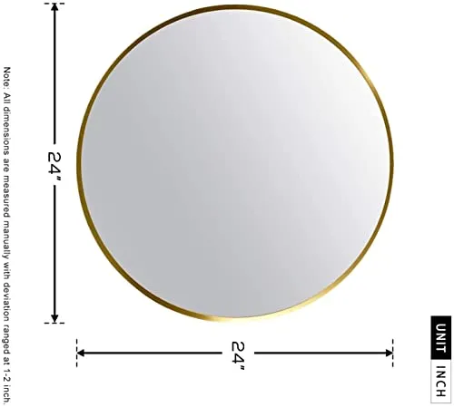 LED Bathroom Mirror with Sensor/3 Tone(White Light, Natural Light, Warm Light)/Designer Mirror for Living Room/Bedroom/Dressing Room - Round Shape (24x24 inch).