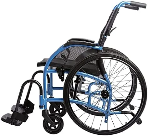 Lightweight Foldable Wheelchair I Built-in Adjustable Lumbar Support I 20" Seat (24" Rear Wheels)