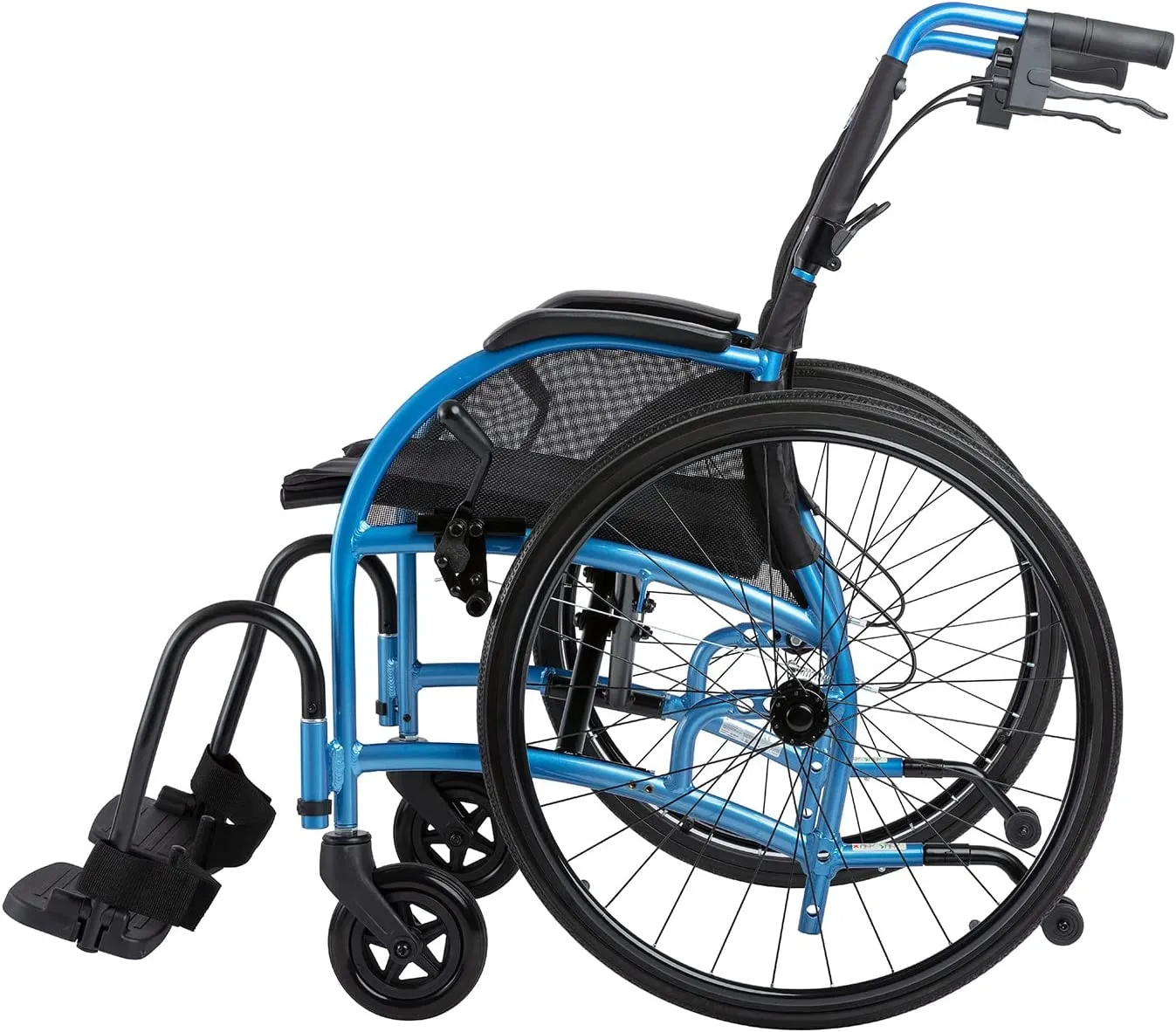 Lightweight Foldable Wheelchair I Built-in Adjustable Lumbar Support I 20" Seat (24" Rear Wheels)