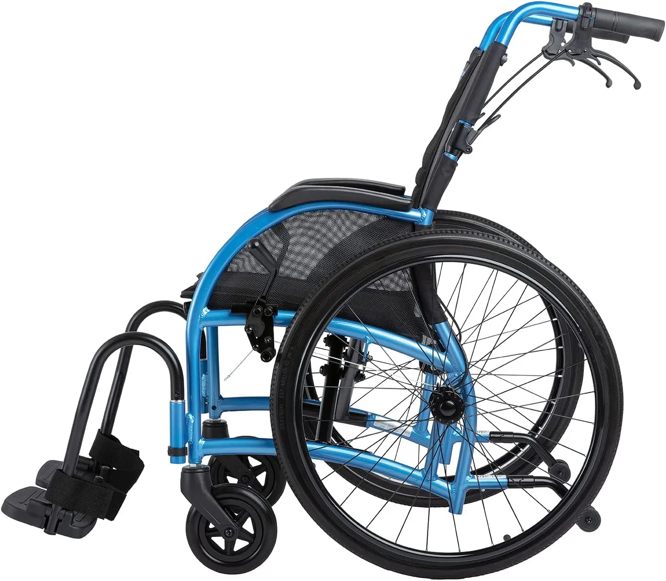 Lightweight Foldable Wheelchair I Built-in Adjustable Lumbar Support I 20" Seat (24" Rear Wheels)