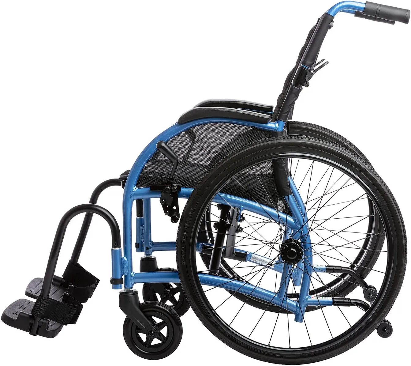 Lightweight Foldable Wheelchair I Built-in Adjustable Lumbar Support I 20" Seat (24" Rear Wheels)