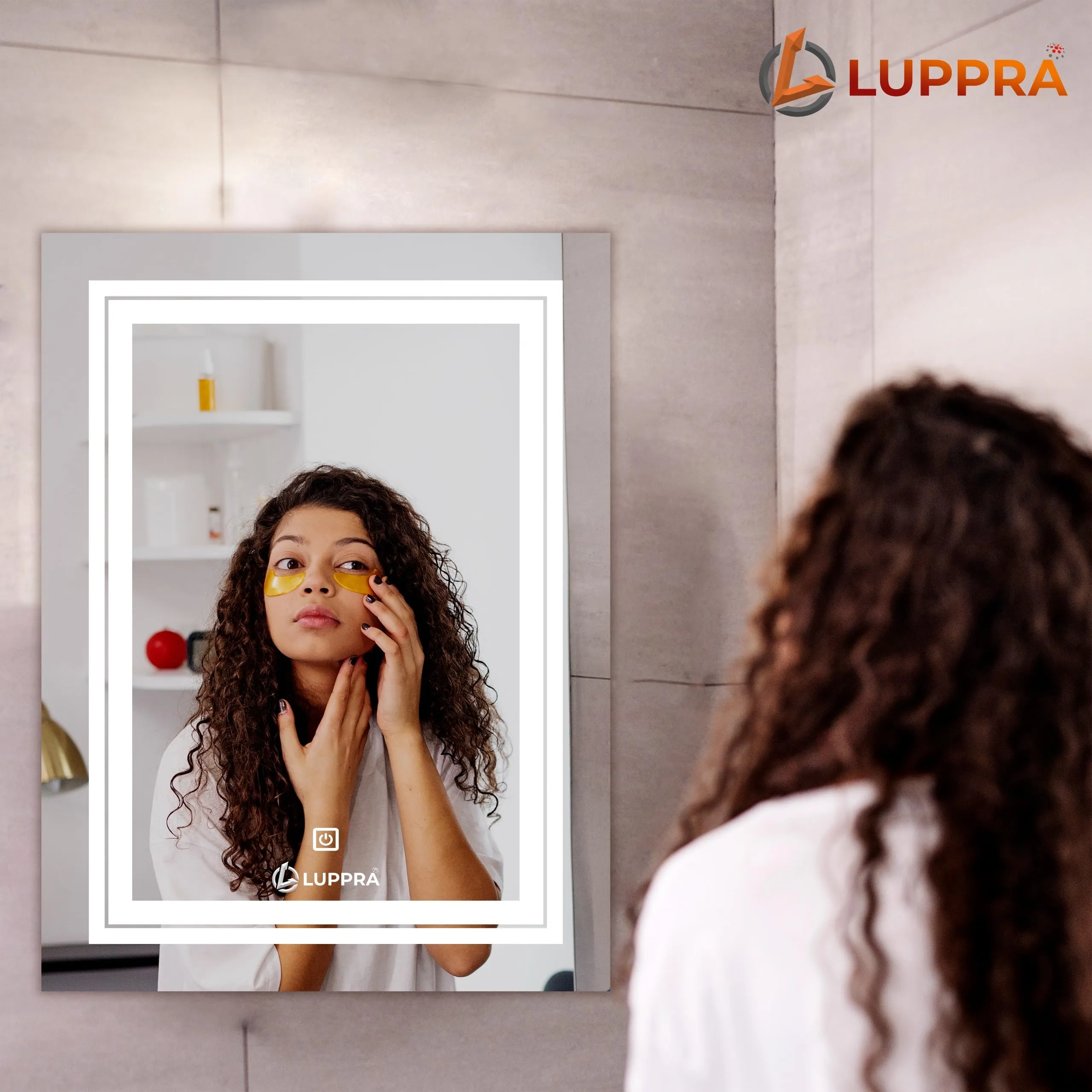 LUPPRA Rectangular Wall Mounting Mirror with Light |Bathroom Mirror,Venity Mirror,Smart Mirror Size 18X24 inch| LED Mirror 3 Tone (Cool White, Natural White, Warm White).