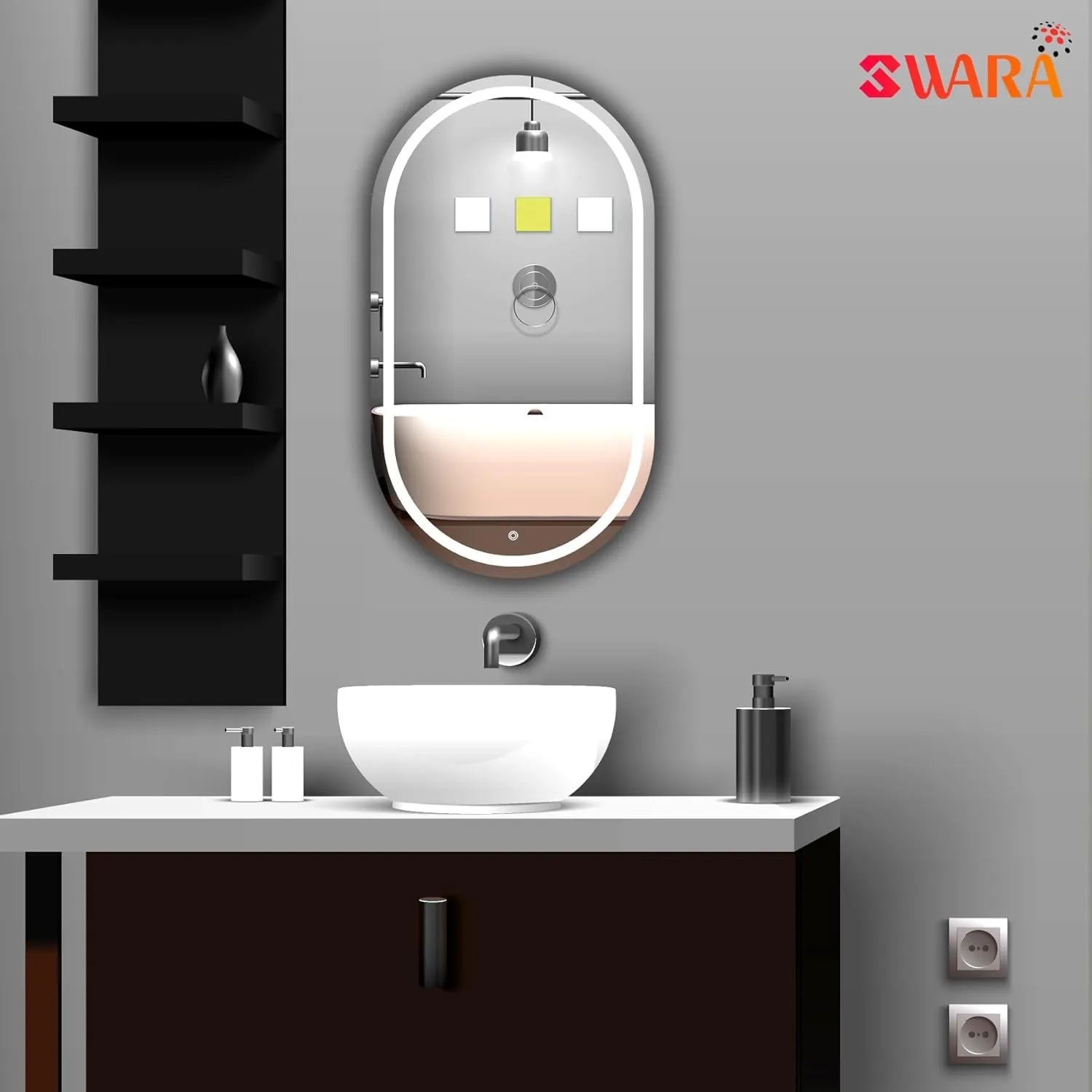 LUPPRA Rectengale Wall Mounting Mirror with Light |Bathroom Mirror,Venity Mirror,Smart Mirror Size 17.5X23.5 inch| LED Mirror 3 Tone (Cool White, Natural White, Warm White).