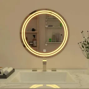 MALLIK DESIGN LED Mirror Glass Bathroom Wall - Full Length Decorative Home Decor Mirror for Bedroom, Living Room, Dressing Room, Hall, Kitchen, Wash Basin, Round Shape