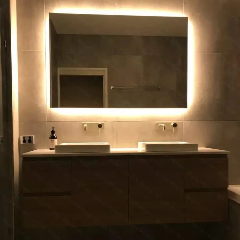 MALLIK DESIGN Modern Designed Rear Soft Glow Bathroom Backlit Mirror with Led Lights (3 Lights Integrated) - 18x24 Inch