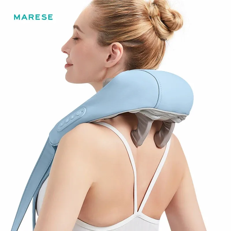 MARESE Electric Neck and Shoulder Massager Shawl Shiatsu Kneading Massage With Heat For Pain Relief Rechargeable Wireless