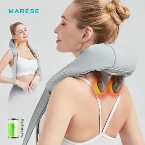 MARESE Electric Neck and Shoulder Massager Shawl Shiatsu Kneading Massage With Heat For Pain Relief Rechargeable Wireless