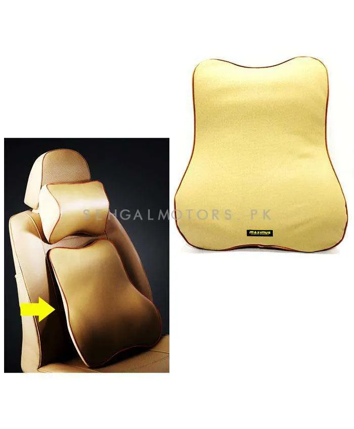 Maximus Back Rest Cushion Beige Soft Memory Foam Lumbar Support Back Massager Waist