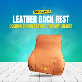 Maximus Leather Back Rest Cushion Brown Posture Therapy Lumber